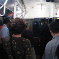 R-1 100 (interior) with various railfans (in service on the F line / Centennial Celebration Special). Photo taken by Brian Weinb