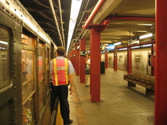 R-4 401 @ 57 St - 6 Av (in service on the F line / Centennial Celebration Special). Photo taken by Brian Weinberg, 9/26/2004.