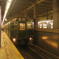 R-1 100 @ 2 Av (in service on the F line / Centennial Celebration Special). Photo taken by Brian Weinberg, 9/26/2004.