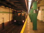 R-1 100 @ 14 St (in service on the F line / Centennial Celebration Special). Photo taken by Brian Weinberg, 9/26/2004.