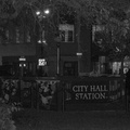 New (temporary) Entrance to the City Hall station (original) @ City Hall Park. Photo taken by Brian Weinberg, 10/26/2004.
