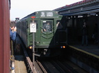 R-1 100 @ 39 Av (N/W). Museum train is running in-service. Photo taken by Brian Weinberg, 10/28/2004.