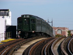 R-1 100 @ 30 Av (N/W). Museum train is in-service. Photo taken by Brian Weinberg, 10/28/2004.