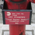 Dry Standpipe @ Court Square Station. Photo taken by Brian Weinberg, 11/4/2004.