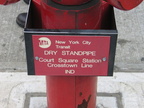 Dry Standpipe @ Court Square Station. Photo taken by Brian Weinberg, 11/4/2004.