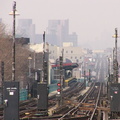 the el @ Broadway Junction (J). Photo taken by Brian Weinberg, 1/3/2005.