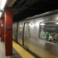 R-68A 5042 @ 42 St - Bryant Park (B). Note that is a rare R-68A (B) train. Photo taken by Brian Weinberg, 1/6/2005.