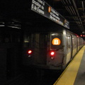 R-68A @ 42 St - Bryant Park (B). Note that is a rare R-68A (B) train. Photo taken by Brian Weinberg, 1/6/2005.