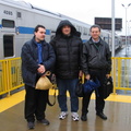 SubChatters Newkirk Plaza David, Booge, and Bob Andersen @ Long Island City Terminal at the end of the trip. Photo taken by Bria