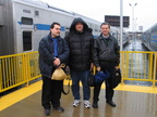 SubChatters Newkirk Plaza David, Booge, and Bob Andersen @ Long Island City Terminal at the end of the trip. Photo taken by Bria