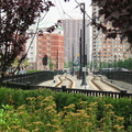 HBLR - Looking north at the Harborside Financial Center station. Photo taken by Brian Weinberg, 07/30/2003.