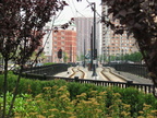 HBLR - Looking north at the Harborside Financial Center station. Photo taken by Brian Weinberg, 07/30/2003.