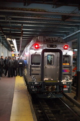 NJ Transit Multi-level Cab 7002 @ New York Penn Station (Inaugural Revenue Run). Photo taken by Brian Weinberg, 12/11/2006.