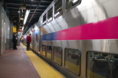 Multi-level consist @ New York Penn Station (Inaugural Revenue Run). Photo taken by Brian Weinberg, 12/11/2006.