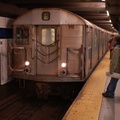 R-32 3844 @ Broadway - Lafayette St (F). Train was not in service. Train also included R-32GE cars 3880-3881. Photo taken by Bri