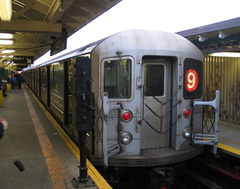 R-62A 2365 @ 242 St (9). The very last (9) train ever has completed its journey home. Photo taken by Brian Weinberg, 5/27/2005.