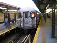 R-62A 2365 @ 242 St (9). The very last (9) train ever has completed its journey home. Photo taken by Brian Weinberg, 5/27/2005.