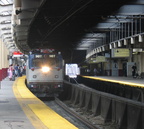 Amtrak AEM7 907 @ Newark Penn Station. Photo taken by Brian Weinberg, 7/17/2005.