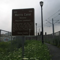Morris Canal sign @ Marin Boulevard (HBLR). Photo taken by Brian Weinberg, 7/17/2005.