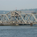 The middle (swing) span of the Spuyten Duyvil swing bridge. Photo taken by Brian Weinberg, 8/2/2005.