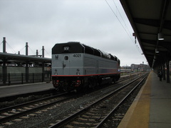 NJT PL42AC 4021 @ Hoboken Terminal. Photo taken by Brian Weinberg, 9/14/2005.