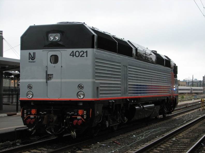 NJT PL42AC 4021 @ Hoboken Terminal. Photo taken by Brian Weinberg, 9/14/2005.