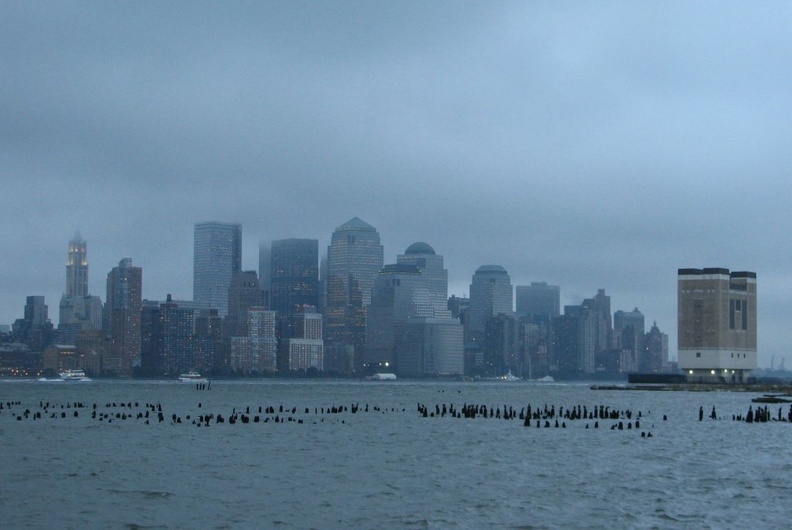 Lower Manhattan skyline. Photo taken by Brian Weinberg, 9/14/2005.