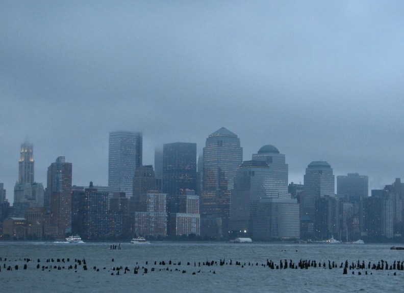 Lower Manhattan skyline. Photo taken by Brian Weinberg, 9/14/2005.