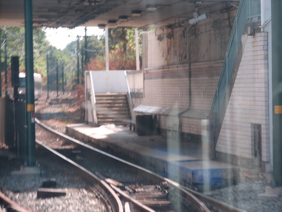 Abandoned Heller Parkway station of the Newark City Subway (inbound platform). Photo taken by Brian Weinberg, 9/18/2005.