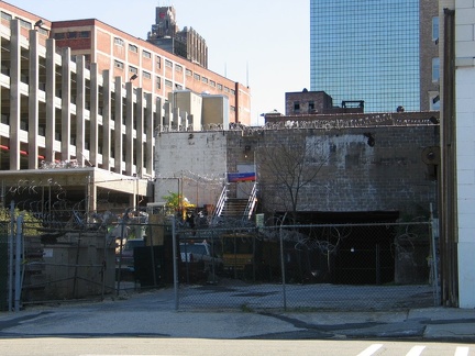 Portal of the abandoned Cedar Street Subway portion of the Newark City Subway. Photo taken by Brian Weinberg, 9/18/2005.