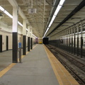 Washington Street station of the Newark City Subway. Looking outbound along the inbound track and platform. Photo taken by Brian