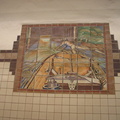 Washington Street station of the Newark City Subway. Artwork on the inbound platform. Photo taken by Brian Weinberg, 9/18/2005.