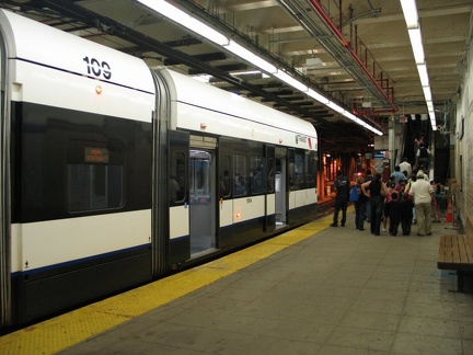 NJT NCS LRV 109A @ Penn Station. LRV is on the inbound track. Photo taken by Brian Weinberg, 9/18/2005.