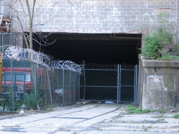 Portal of the abandoned Cedar Street Subway portion of the Newark City Subway. Photo taken by Brian Weinberg, 9/18/2005.