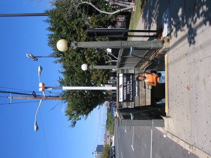 Entrance to the Warren Street station of the Newark City Subway. Photo taken by Brian Weinberg, 9/18/2005.