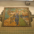 Warren Street station of the Newark City Subway. Artwork on the outbound platform. Photo taken by Brian Weinberg, 9/18/2005.