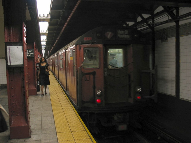 R-36WF 9610 @ 5 Av - Bryant Park (7). Photo taken by Brian Weinberg, 8/4/2003.