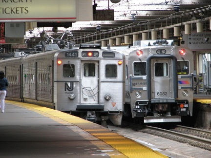 NJT Arrow III MU 1441 and Comet V Cab 6082 @ Newark Penn Station. Photo taken by Brian Weinberg, 10/23/2005.