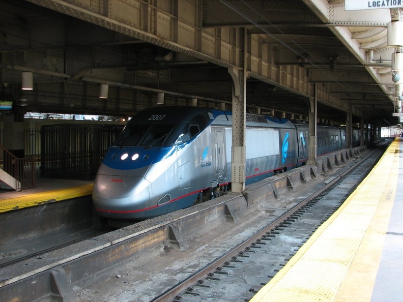 Amtrak Acela 2007 @ Newark Penn Station. Photo taken by Brian Weinberg, 10/23/2005.