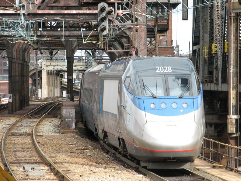 Amtrak Acela 2028 @ Newark Penn Station. Photo taken by Brian Weinberg, 10/23/2005.