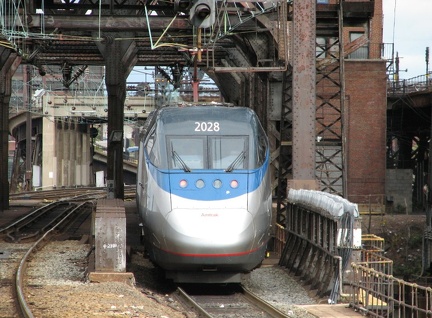 Amtrak Acela 2028 @ Newark Penn Station. Photo taken by Brian Weinberg, 10/23/2005.