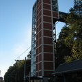 NJT HBLR Ninth Street - Congress Street station at track level. Elevator goes up to the top of the palisades. Photo taken by Bri