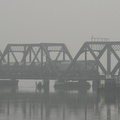 Amtrak P32DM-AC 717 (Train #71) @ Spuyten Duyvil Swing Bridge (Inwood Movable Bridge). Photo taken by Brian Weinberg, 11/6/2005.