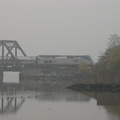 Amtrak P32DM-AC 717 (Train #71) @ Spuyten Duyvil Swing Bridge (Inwood Movable Bridge). Photo taken by Brian Weinberg, 11/6/2005.