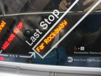 The FIND (Flexible Information and Notice Display) being evaluated on R-160B 8713 @ Hoyt-Schermerhorn. This photo shows a close