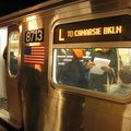 R-160B 8713 @ Hoyt-Schermerhorn (at the abandoned / disused Queens-bound platform). Car was on display for the public evaluation