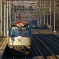 Amtrak AEM-7AC 926 and Amtrak Acela Express 2011 @ Elizabeth, NJ. Photo taken by Brian Weinberg, 12/18/2005.