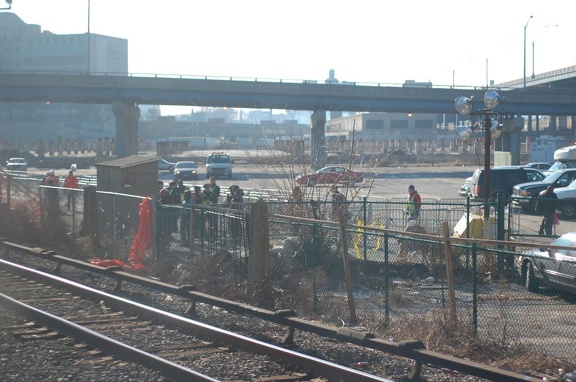 The (non) scene at the Yankee Stadium Park &amp; Ride. Photo taken by Brian Weinberg, 12/21/2005.