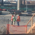 Temporary wooden boarding platform @ the Yankee Stadium Park & Ride. Photo taken by Brian Weinberg, 12/21/2005.