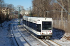 NJT Newark City Subway (NCS) LRV 102A @ Davenport Avenue. Photo taken by Brian Weinberg, 1/15/2006.